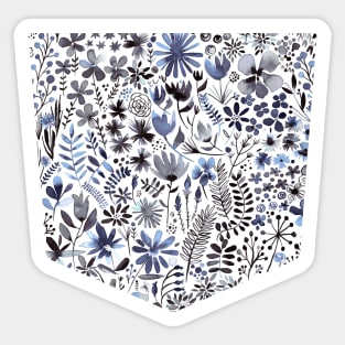 Pocket - Winter Ink Flowers Sticker